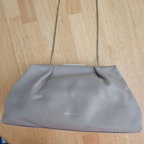 Demellier London Taupe Convertible Clutch Leather  EUC - Picture 4 of 15